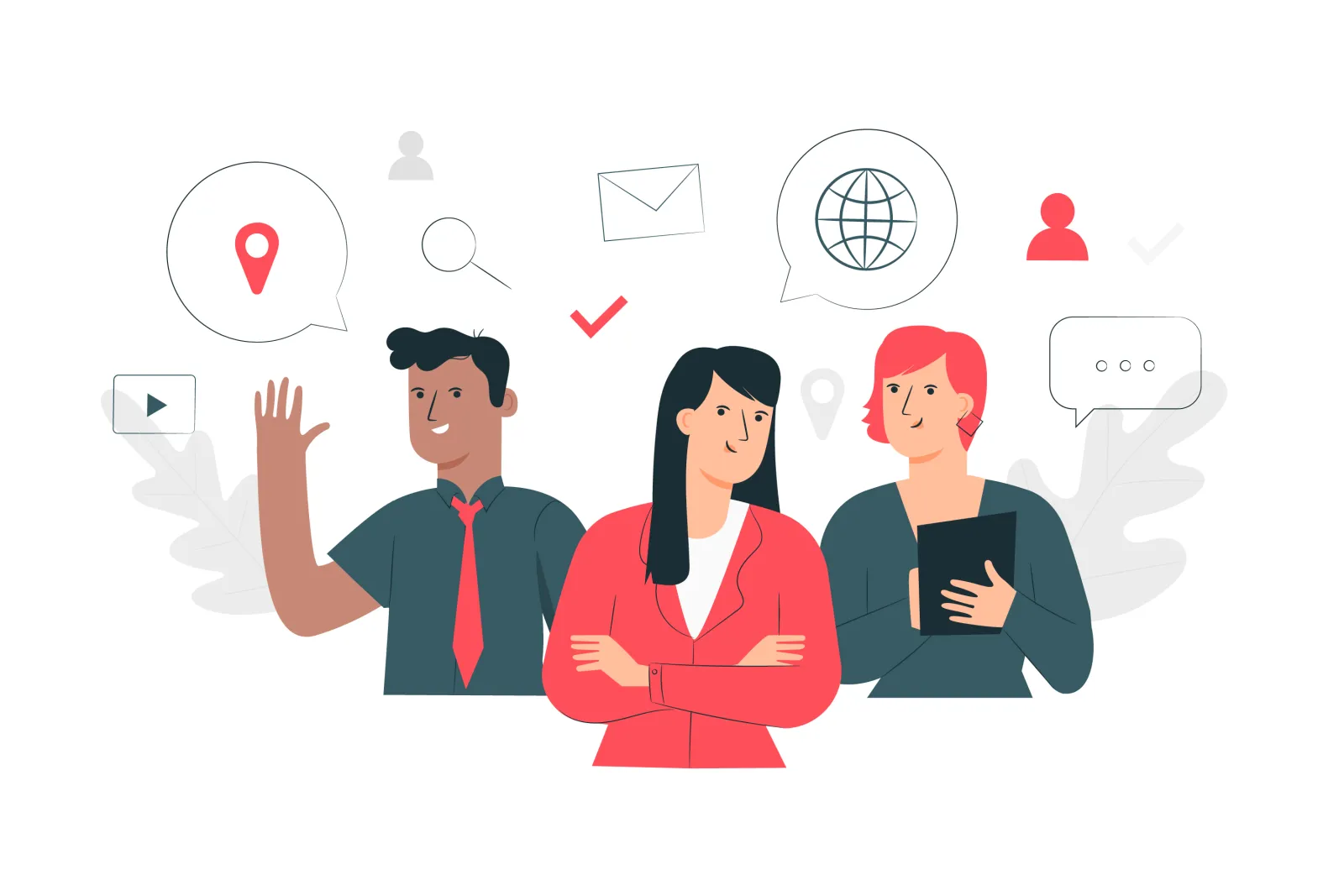 Imagen de tres personas que trabajan 